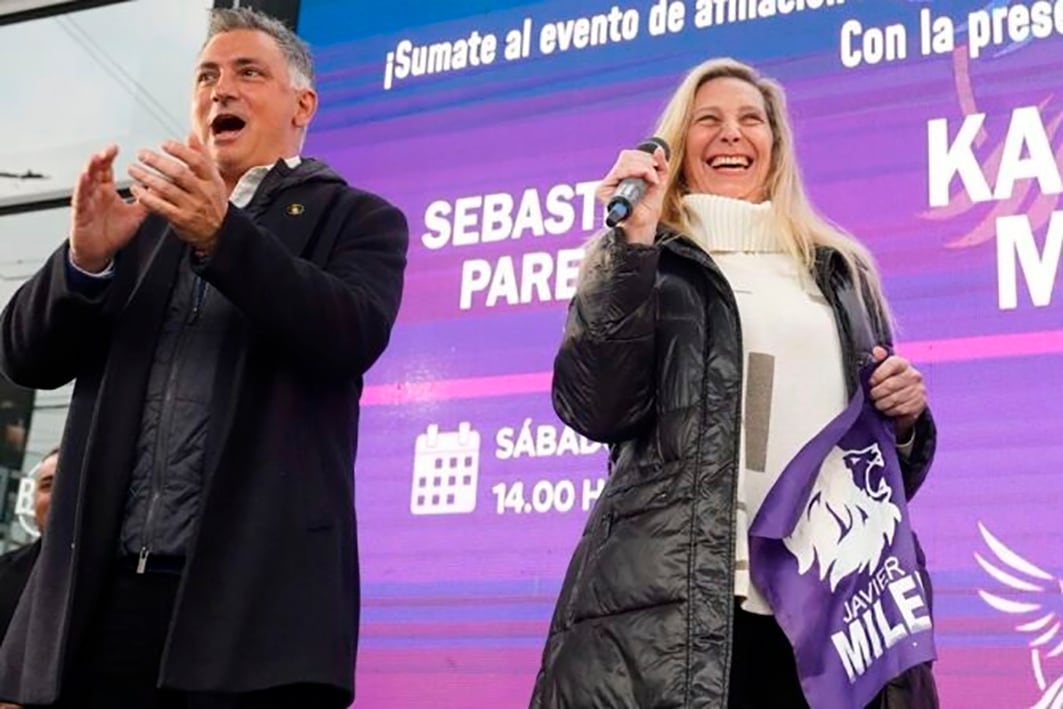Sebastián Pareja y Karina Milei.