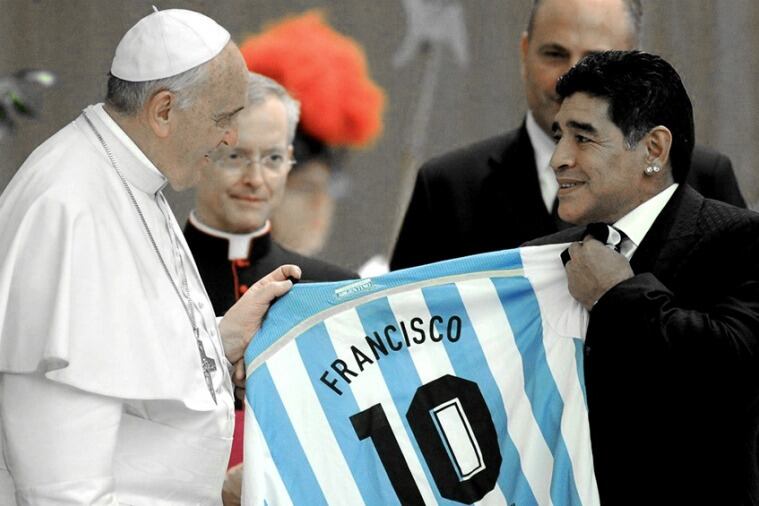 Maradona en 2016, cuando fue nombrado capitán del equipo Scholas en el primer Partido de la Paz