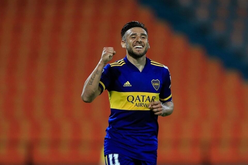 Eduardo Salvio, goleador de Boca con 5 tantos en el certamen.