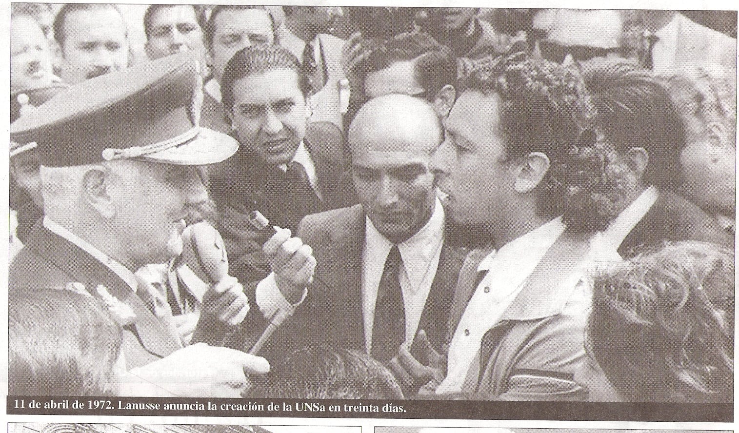 Lanusse enfrentado con el referente estudiantil Luis Borelli en su visita a Salta.