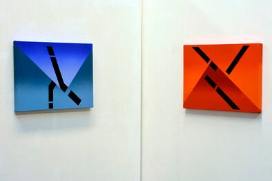 Obras de la serie "Homenaje a Manuel Espinosa" (pintura acrílica sobre tela, 2017).