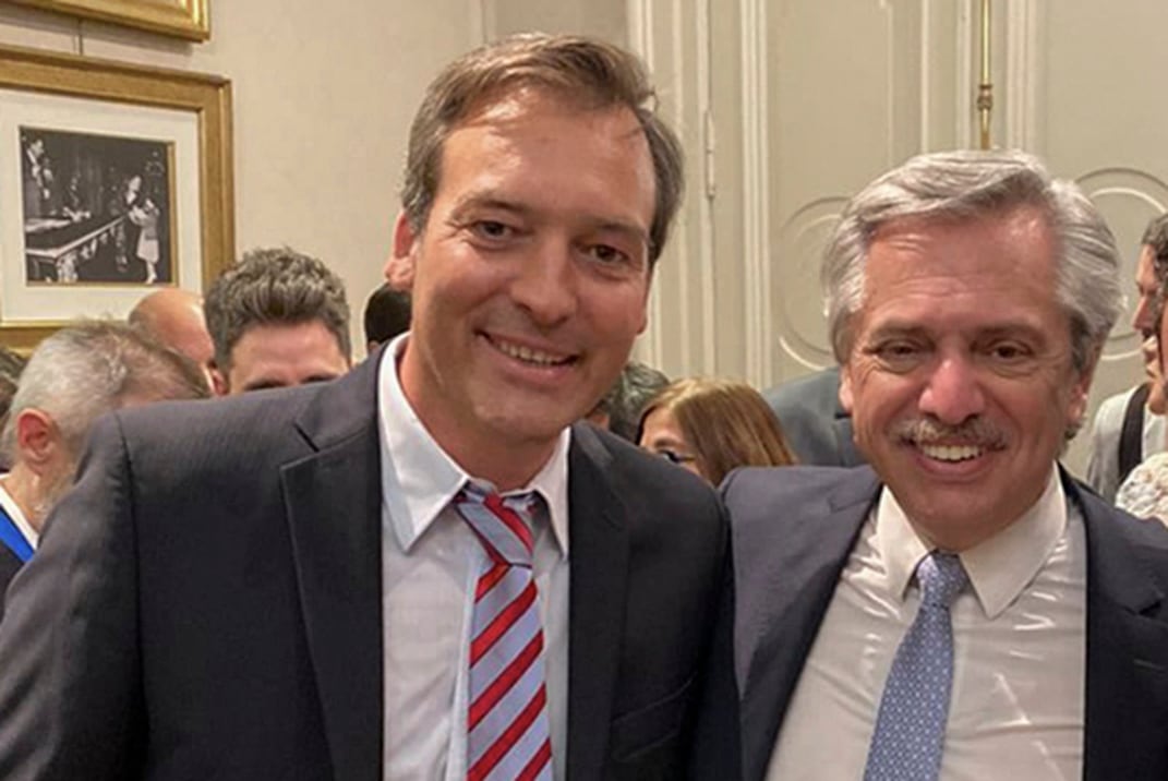 El nuevo ministro Martín Soria junto al presidente Alberto Fernández.