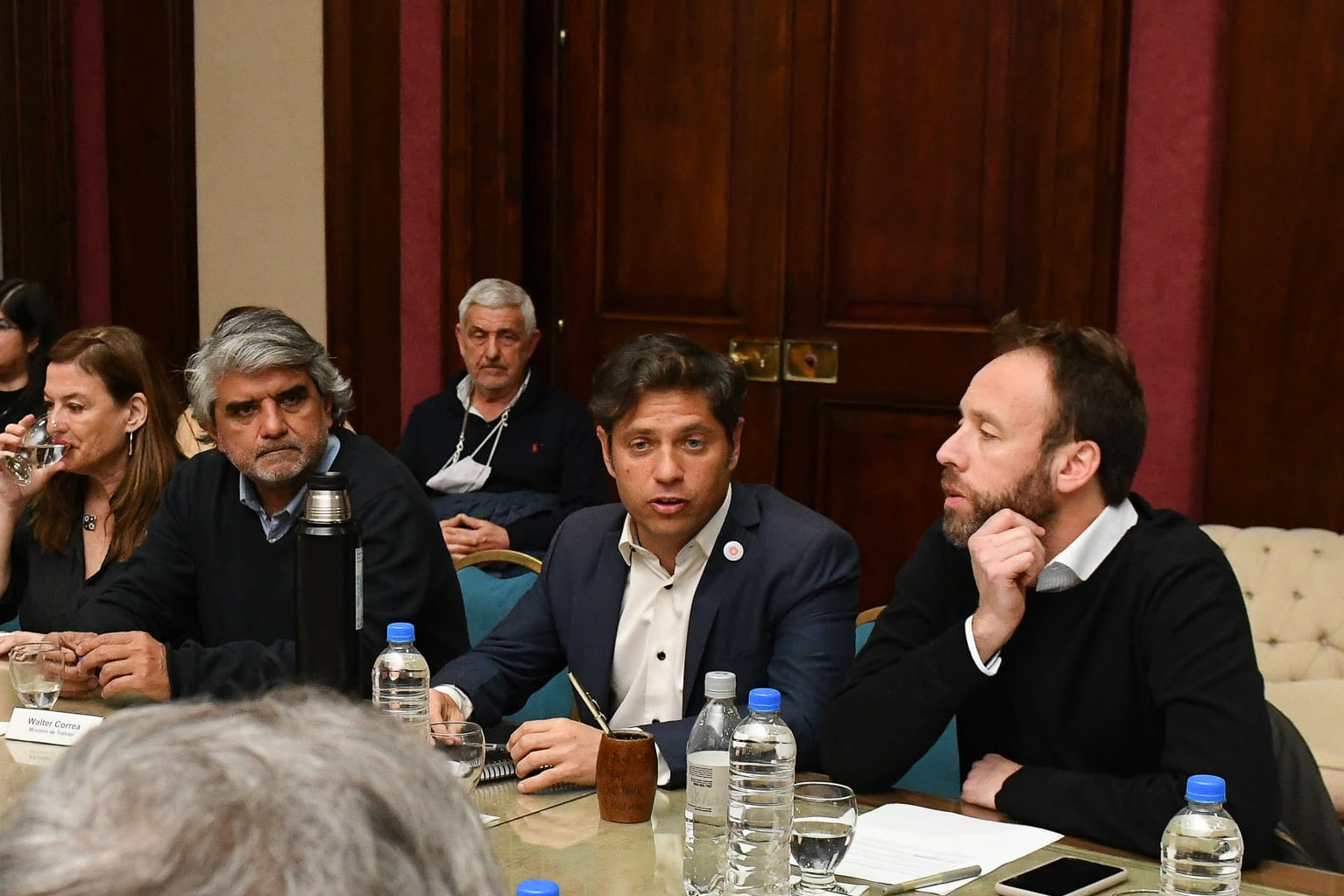 Axel Kicillof, Walter Correa y Pablo López