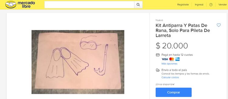 En Mercado Libre venden una malla para usar en la pileta que inauguró la Ciudad.