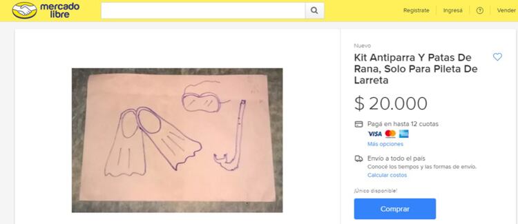 En Mercado Libre venden una malla para usar en la pileta que inauguró la Ciudad.