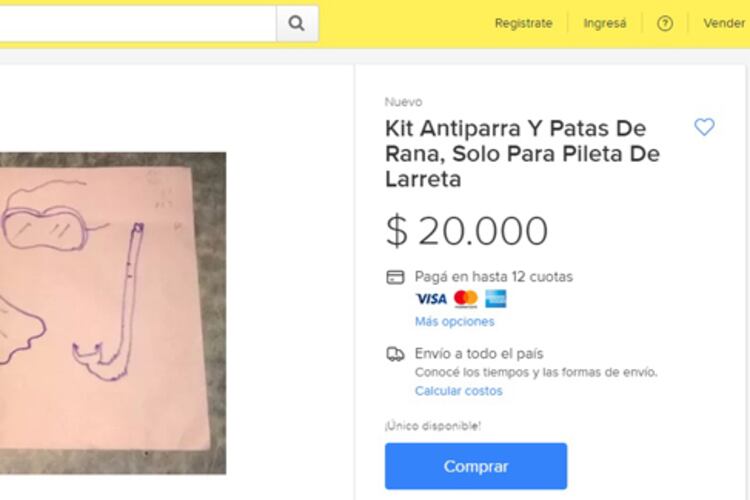 En Mercado Libre venden una malla para usar en la pileta que inauguró la Ciudad.