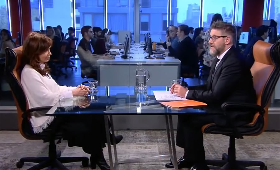 La entrevista de Novaresio a Cristina Kirchner durante la campaña de 2017.