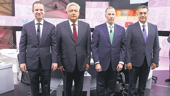 De izq a der: Ricardo Anaya, Andrés Manuel López Obrador, José Antonio Meade y Jaime Rodríguez.