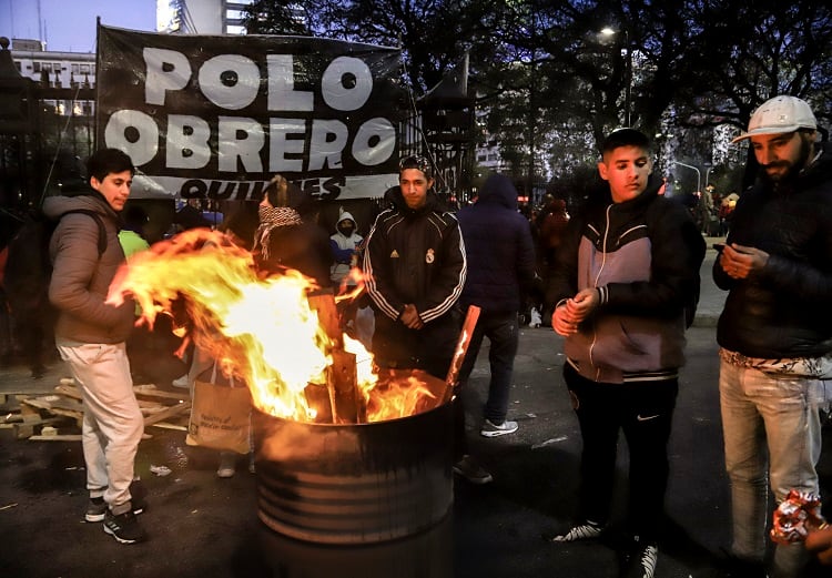 Una imagen del acampe de hace una semana. 