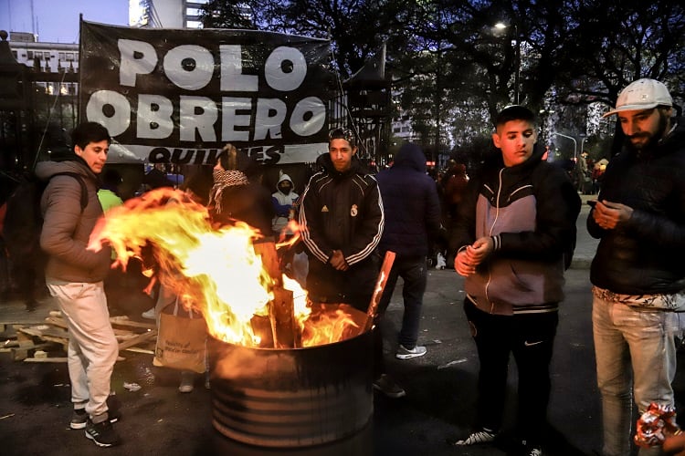 Una imagen del acampe de hace una semana.