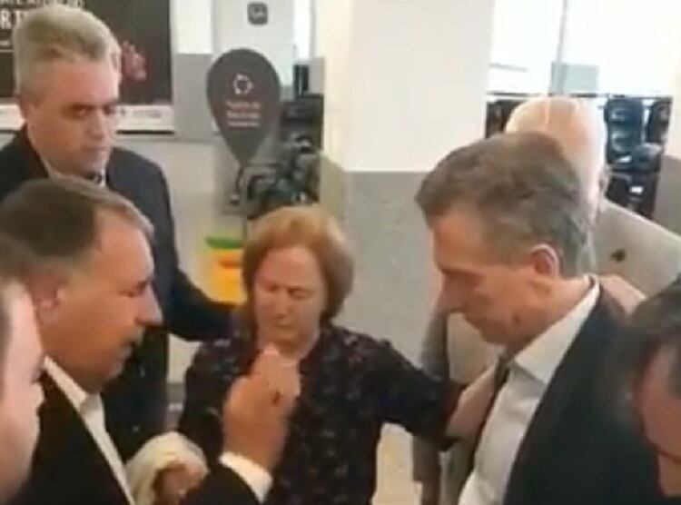 Macri, en el momento de la bendición. 