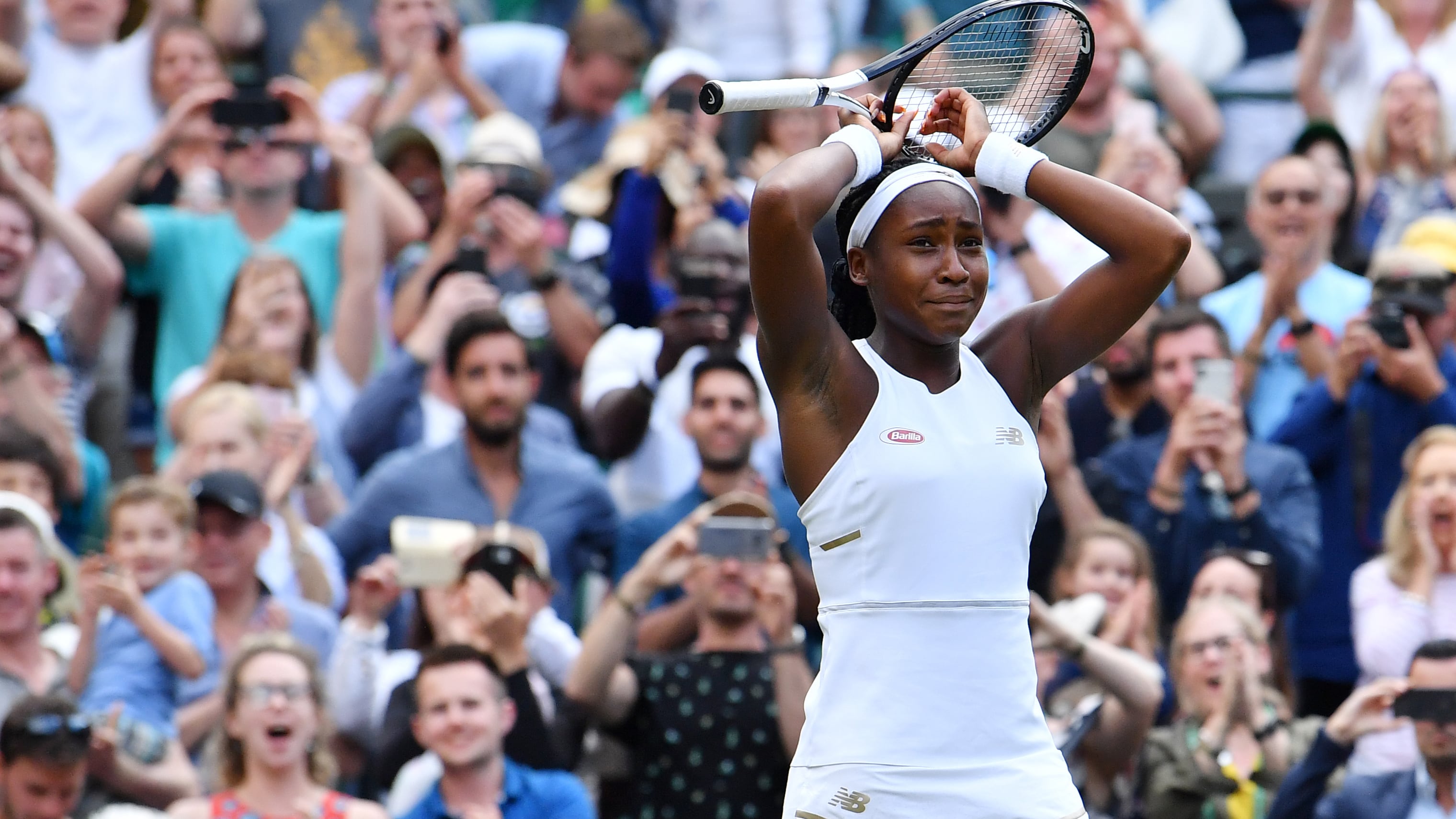 Cori Gauff, tras meterse en la historia de Wimbledon.