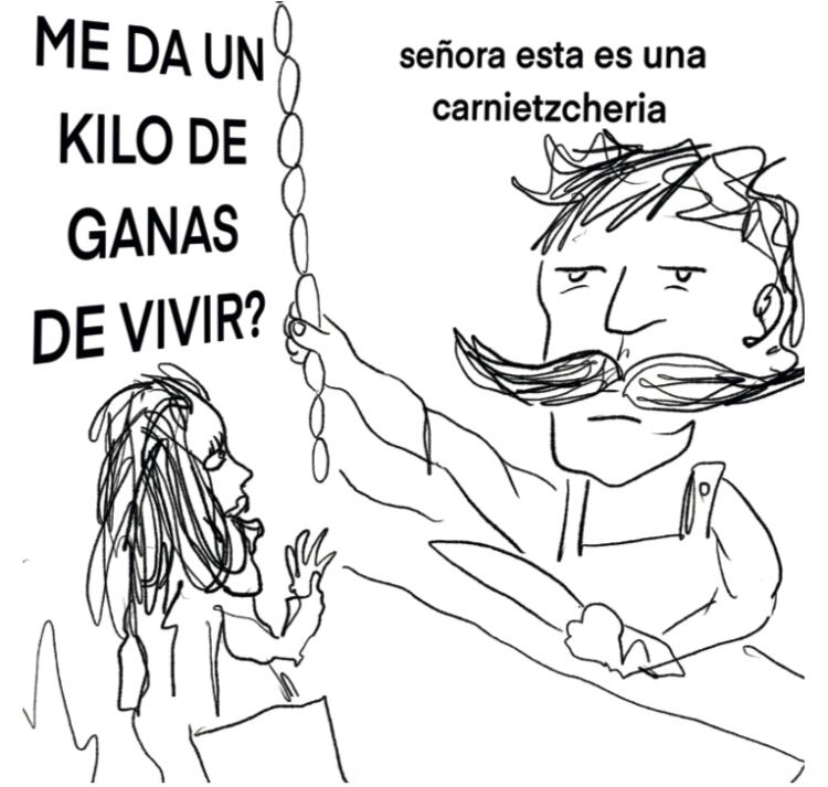 Una de las viñetas de M1Seria incluida en su libro.