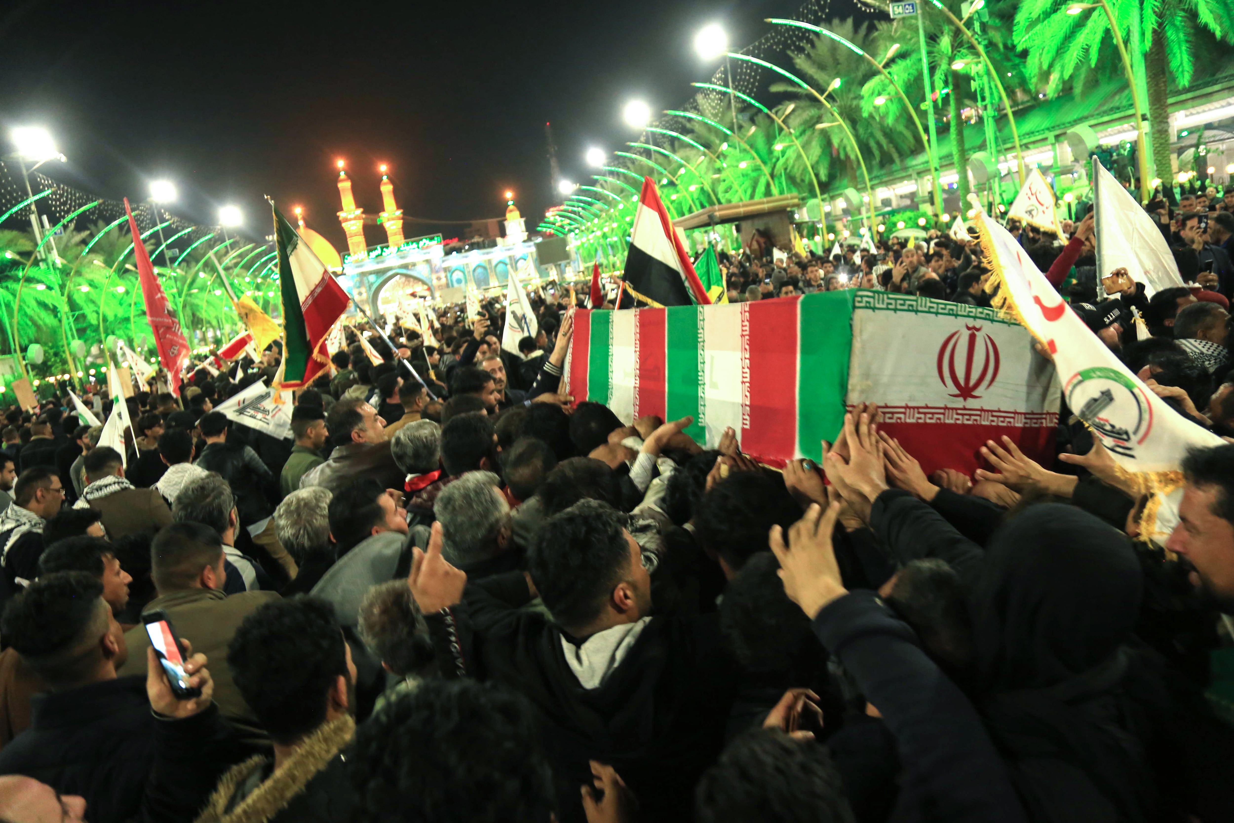 El multitudinario funeral de Soleimani en Bagdad. 