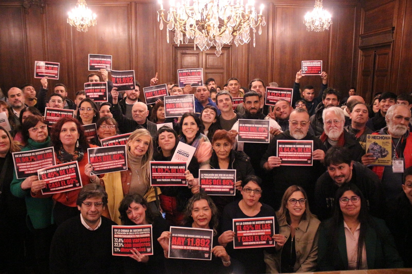 Integrantes de las organizaciones que hicieron el censo en la presentación de los resultados.