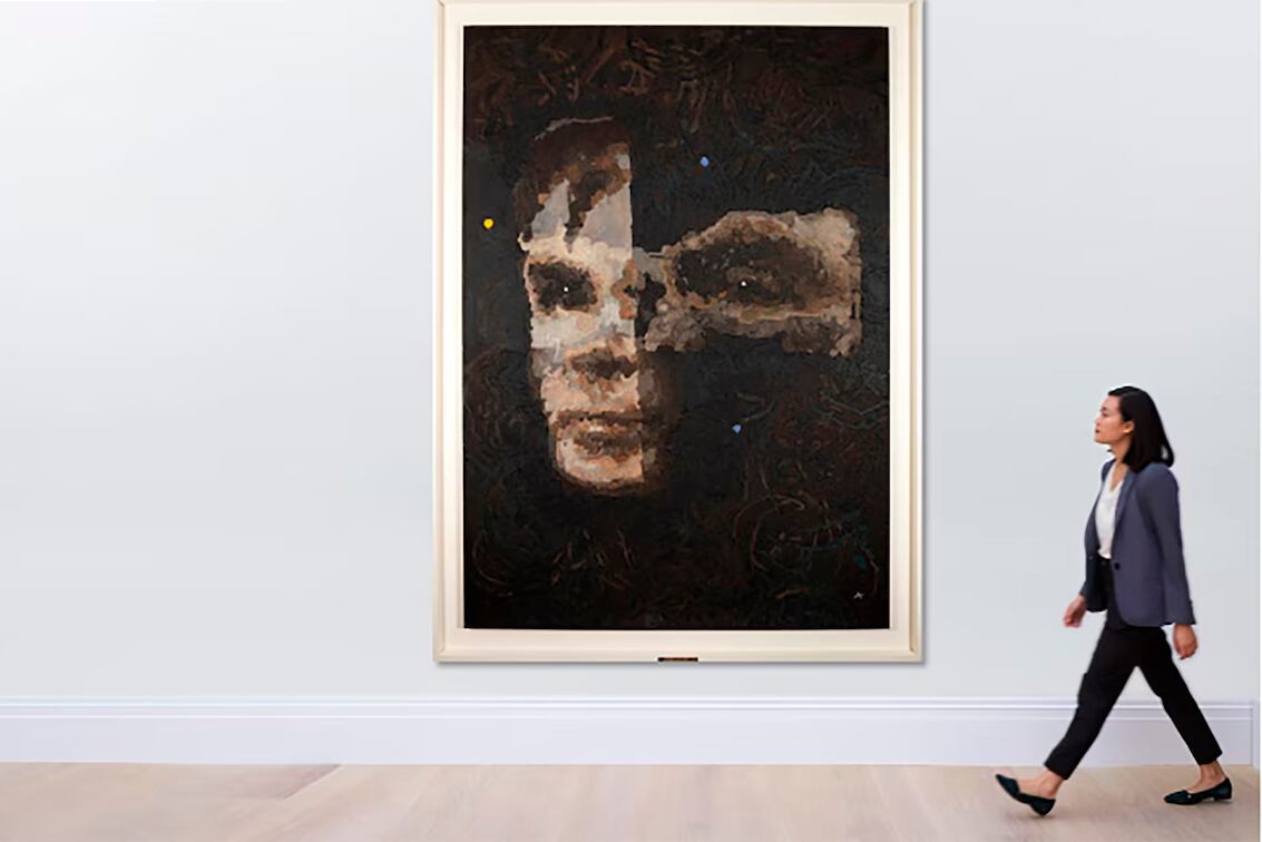 La pintura creada por Ai-Da muestra el rostro del matemático Alan Turing.