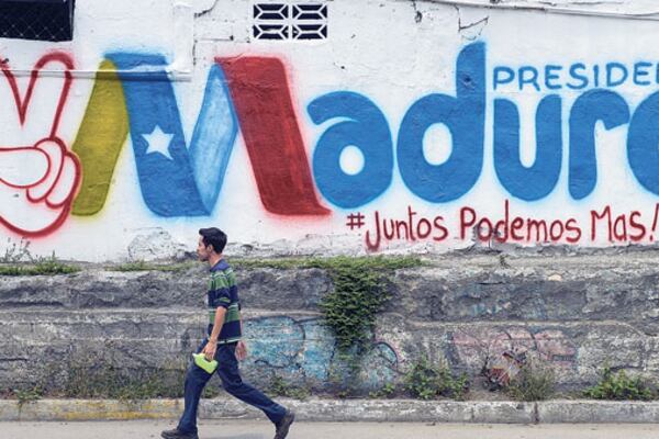 Propaganda electoral de Maduro en Barquisimento, en la víspera de las elecciones venezolanas.