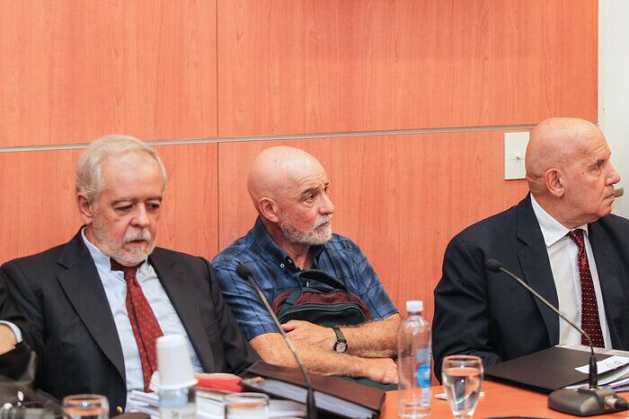 El espía Balbuena durante el juicio.