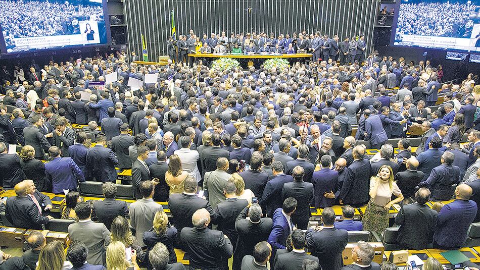 El Congreso brasileño ayer durante la jura de diputados en Brasilia.