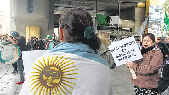 “No vamos a aceptar ni un despido más en la Biblioteca Nacional”, se dijo en el acto de ayer.