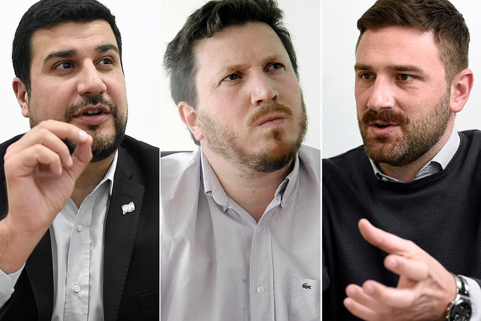 Cleri, Angelini y Estévez. Cabezas de sus respectivas listas.