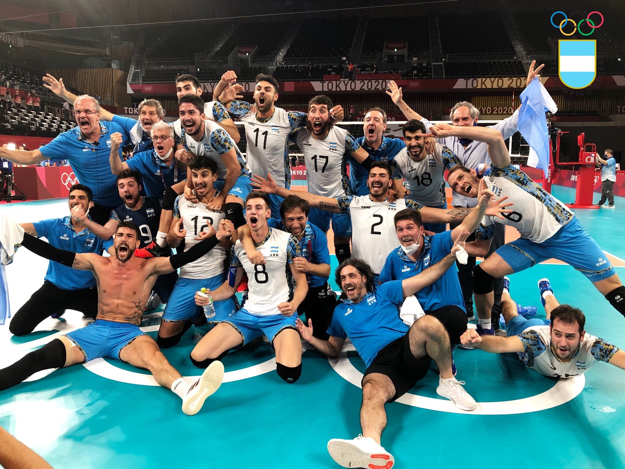 Festejo del seleccionado tras la obtención del bronce.