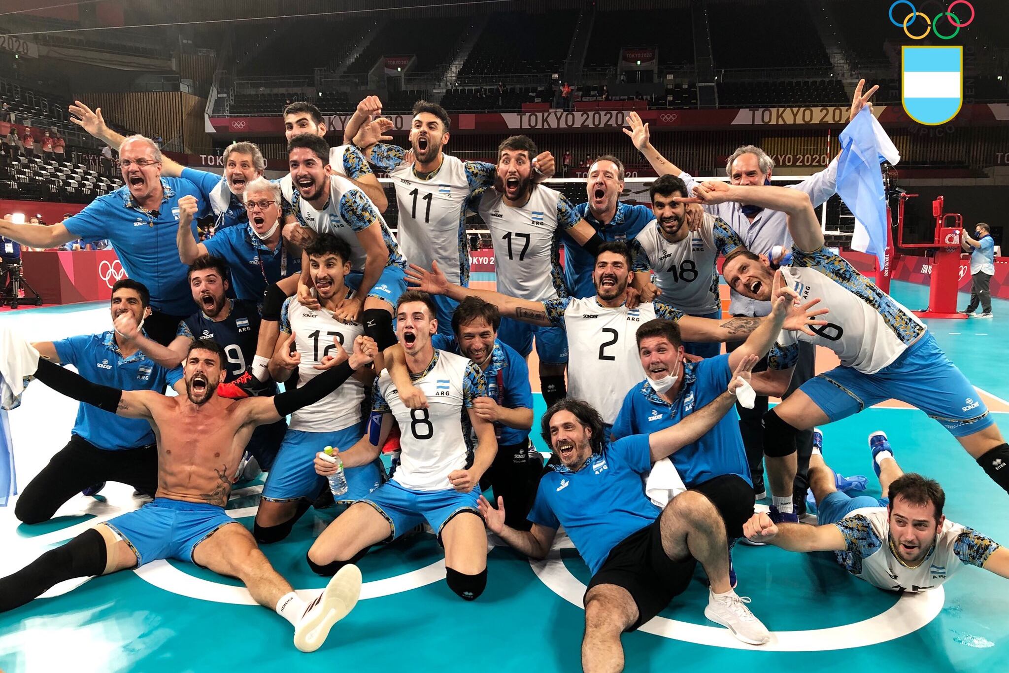 Festejo del seleccionado tras la obtención del bronce.