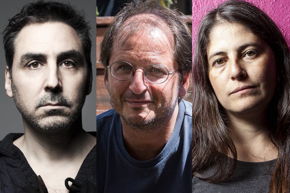 Emilio García Wehbi, Martín Kohan y Selva Almada, tres de los cinco finalistas.