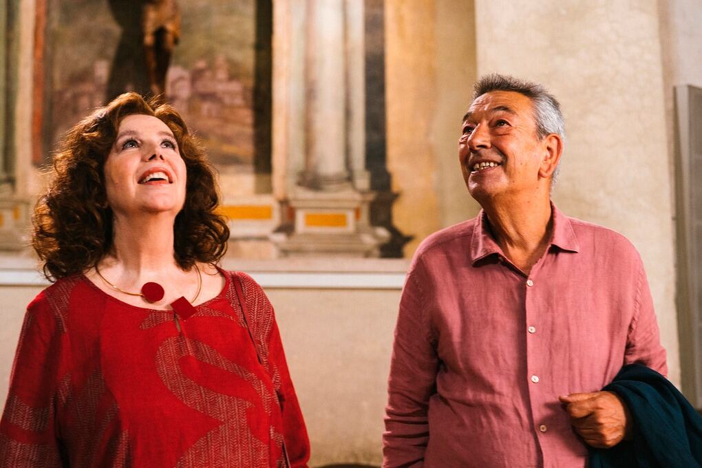 Di Gregorio junto a Stefania Sandrelli, gloria del cine italiano.