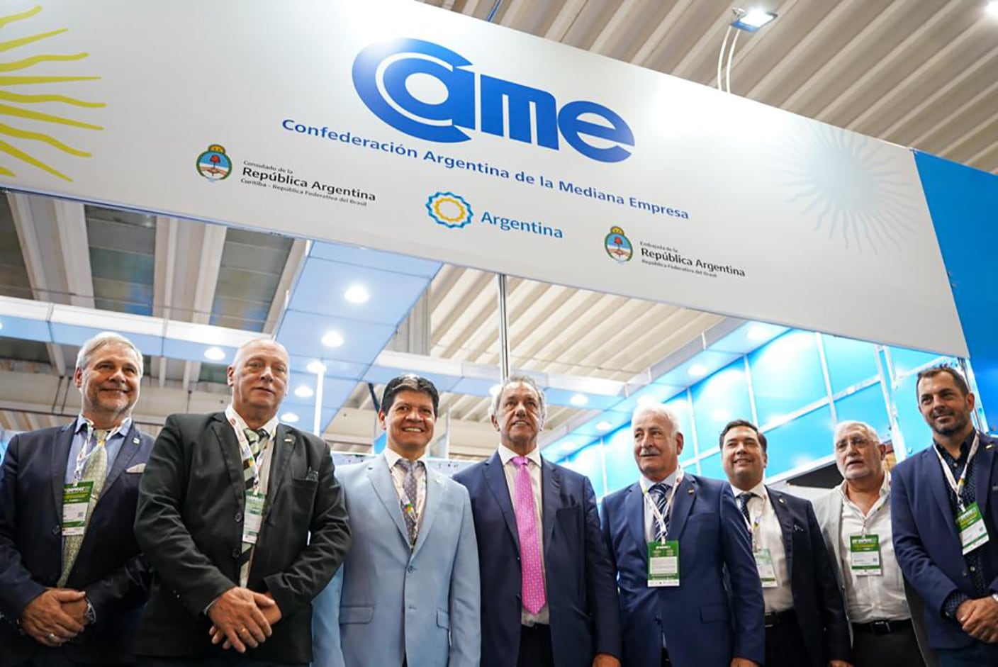 El embajador de Brasil, Daniel Scioli, junto a los directivos de CAME.