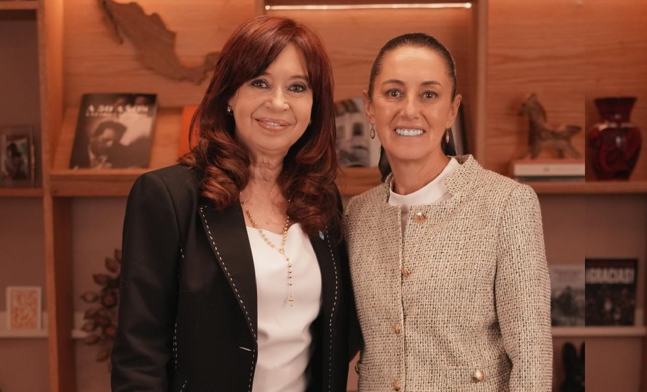 Cristina Kirchner junto a la presidenta electa de México, Claudia Sheinbaum.