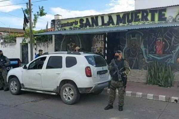 El operativo en el santuario, en diciembre último.