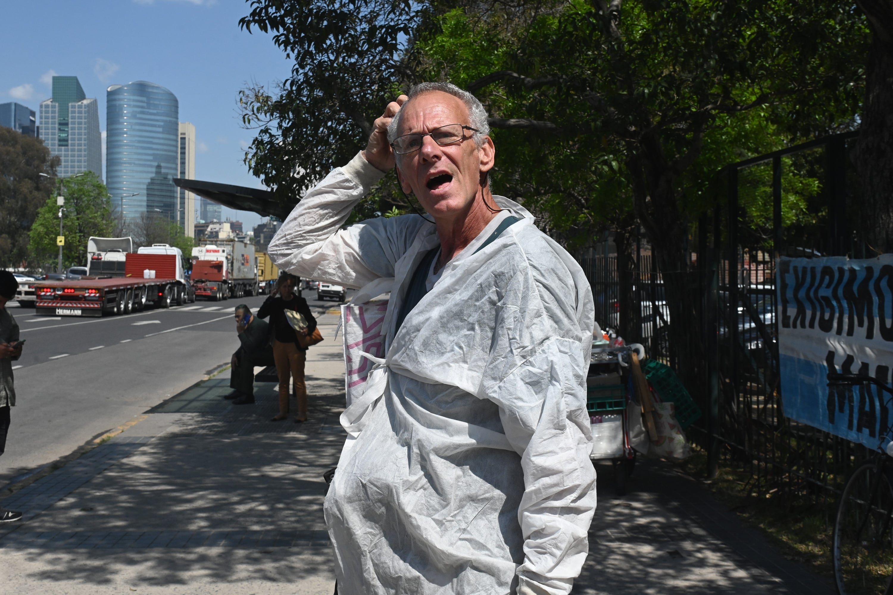 "Te toca la horca, el único camino para deshacernos de vos", había amenazado Claudio Herz a CFK, usando un megáfono en una protesta el 21 de julio.