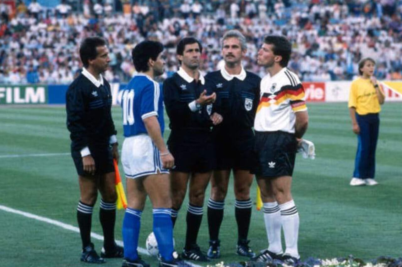 Maradona, Matthaeus y Codesal, protagonistas estelares de la final de Italia 90.