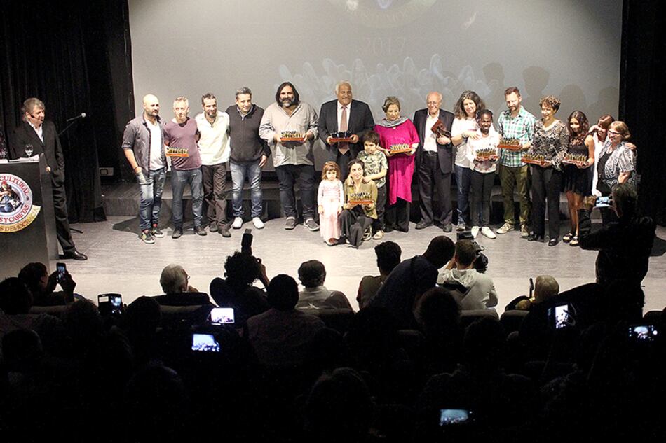 Al término de la ceremonia de entrega, los premiados en el auditorio de la Biblioteca del Congreso.