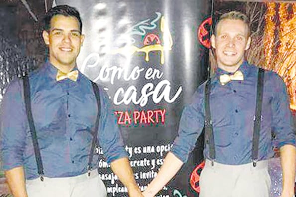 Acevedo (izq.) y Nori Haggi. Abajo, el acta real y la falsa (izq.)