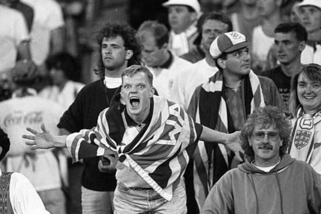 Hinchas ingleses en el Mundial de Italia 90.