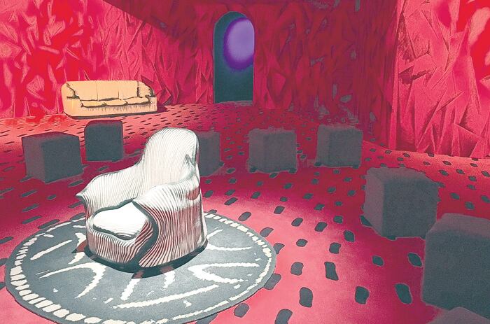 Habitación que cruza a David Lynch, Patti Smith y Kuitca. Abajo: film de Artavazd Pelechian.