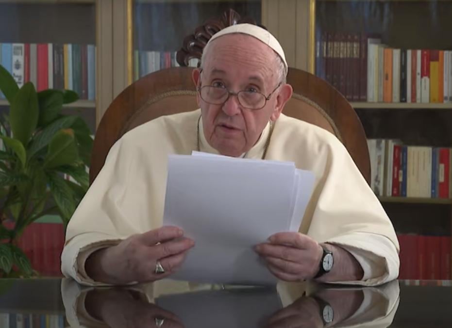 El papa Francisco difundió un video con su mensaje.