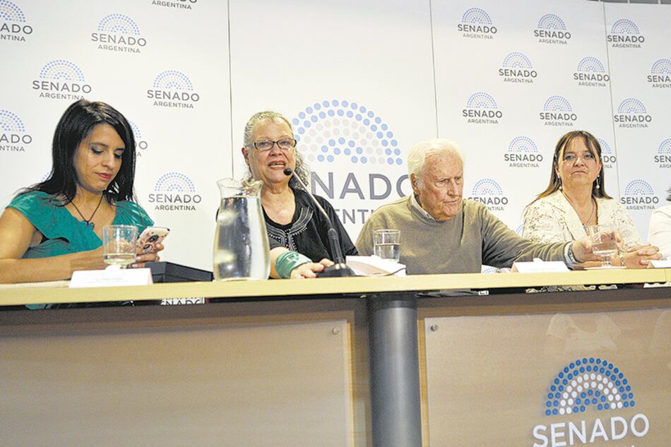 El panel: Victoria Donda, Diana Maffía, Pino Solanas, Magdalena Odarda y Ana Villanueva.