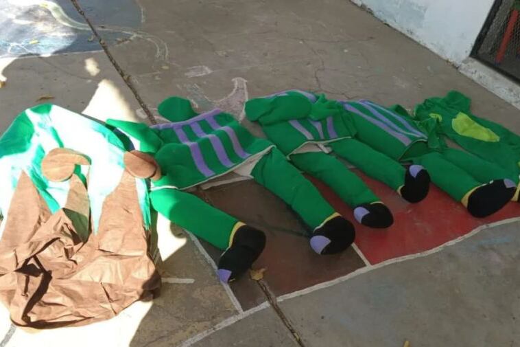 Los disfraces de sapo de los que hablaron los chicos.