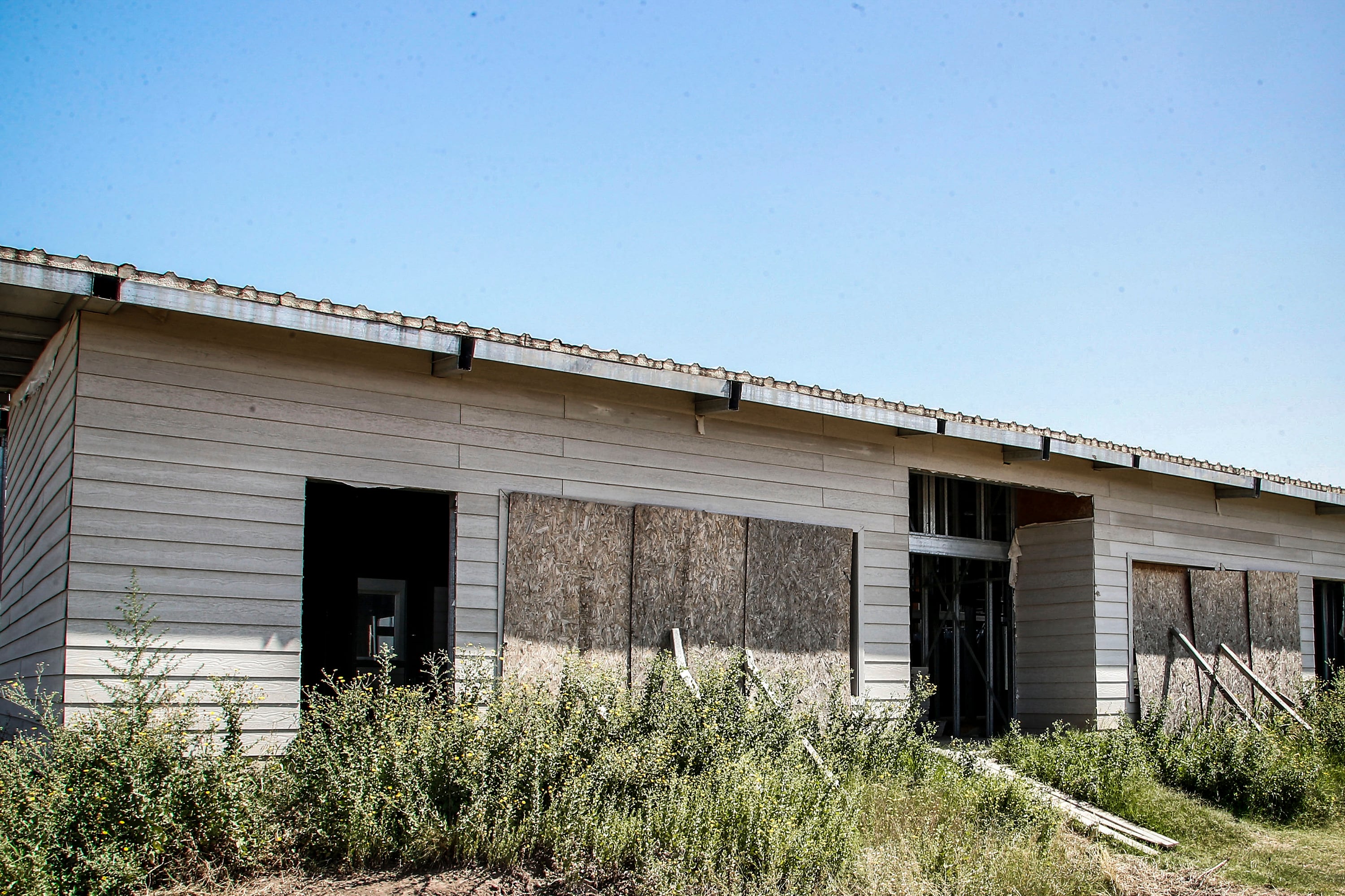 Obras para jardines de infantes que fueron dejadas inconclusas por el gobierno de Macri. En la imagen, uno de los casos registrados en La Pampa.