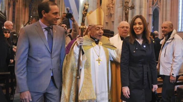 Vidal acompaña a Aguer en la Catedral de La Plata, tras el Te Deum.