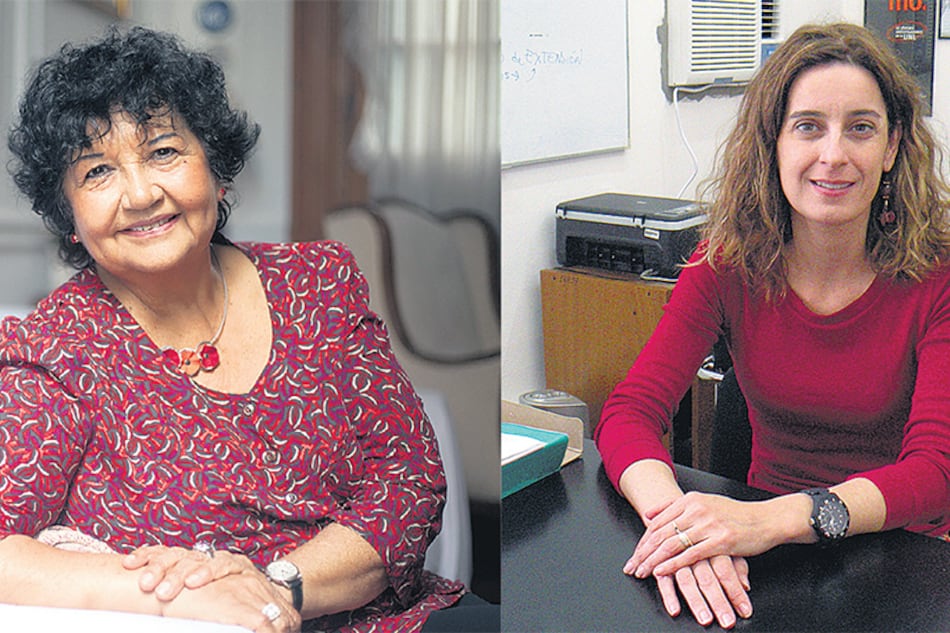 Dora Barrancos, socióloga, y Erica Hynes, doctora en química, ministra de Ciencia de Santa Fe.