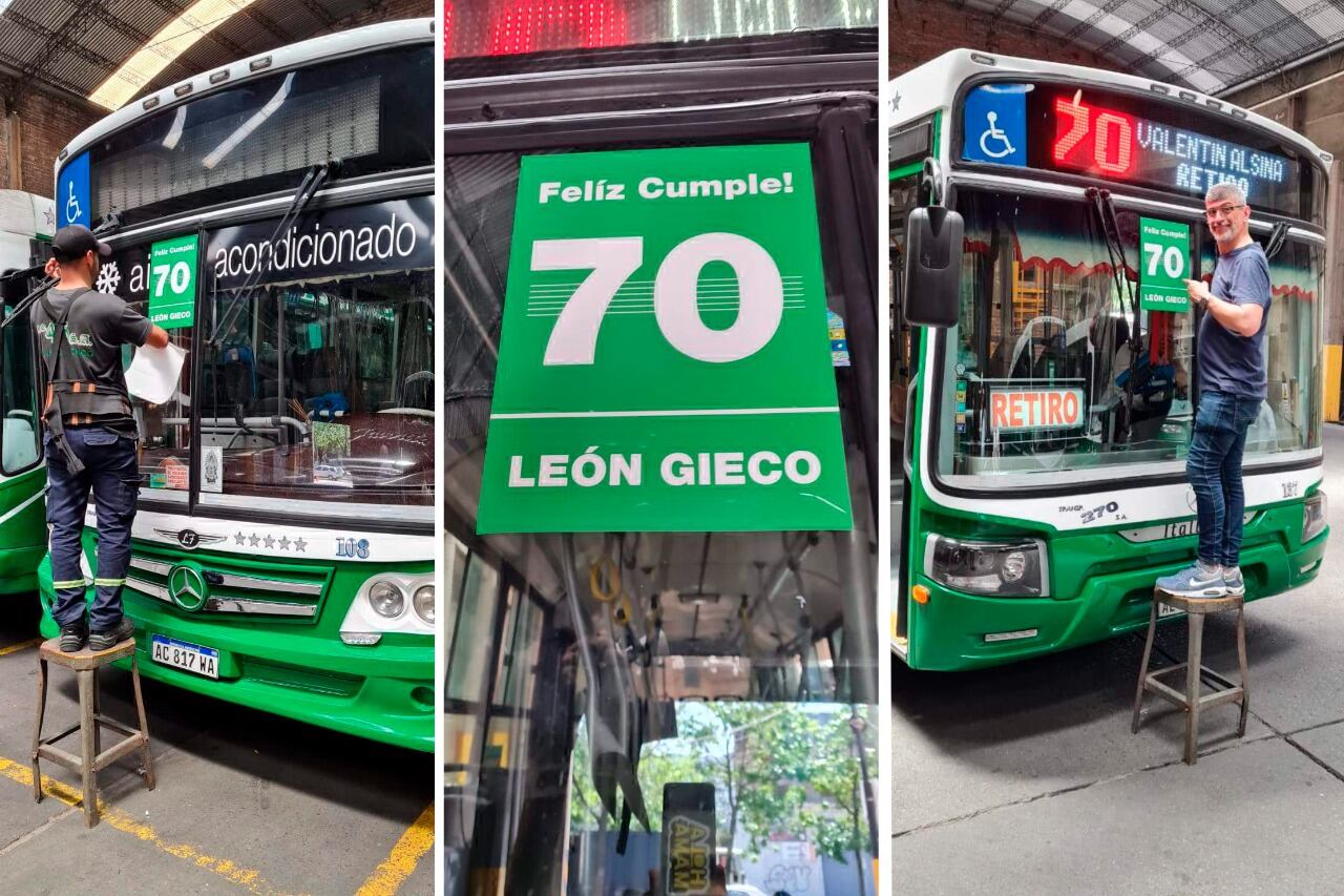 El sticker con que circulan las unidades de la línea 70. 