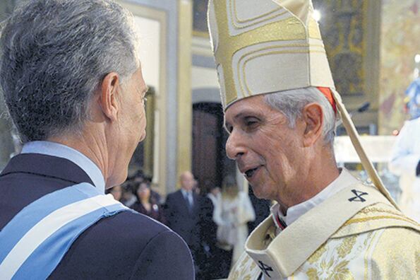 Mauricio Macri y el cardenal Mario Poli, durante el Tedeum por el 25 de mayo.