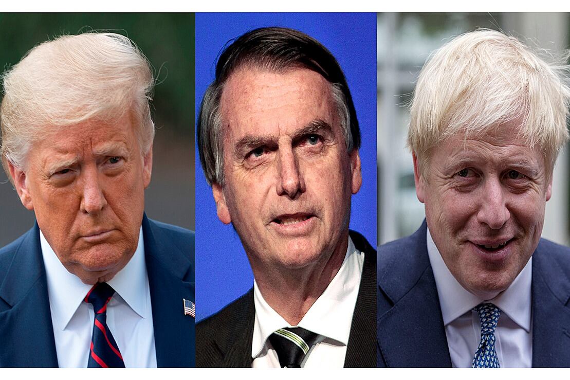 Trump, Bolsonaro y Johnson: tres mandatarios que minimizaron la pandemia y terminaron contagiados.