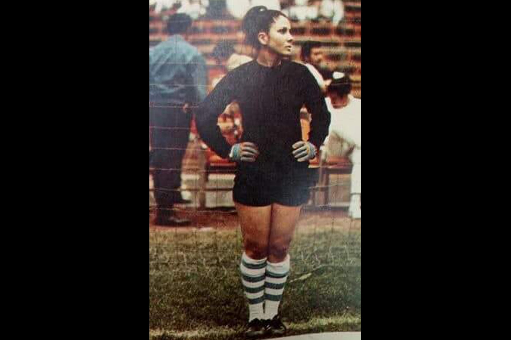 Soler, vestida como su ídolo el ruso Lev Yashin.