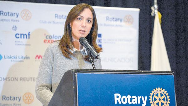 María Eugenia Vidal habló ayer en un almuerzo en el Hotel Sheraton.
