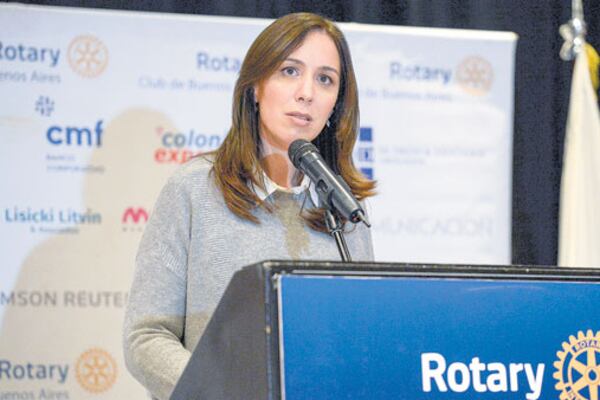 María Eugenia Vidal habló ayer en un almuerzo en el Hotel Sheraton.